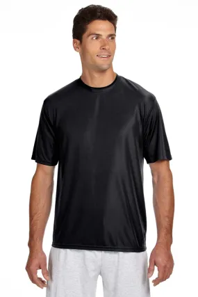 A4 Mens Performance Moisture Wicking Short Sleeve Crewneck T-Shirt - Black