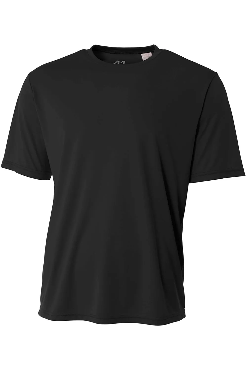 A4 Mens Performance Moisture Wicking Short Sleeve Crewneck T-Shirt - Black