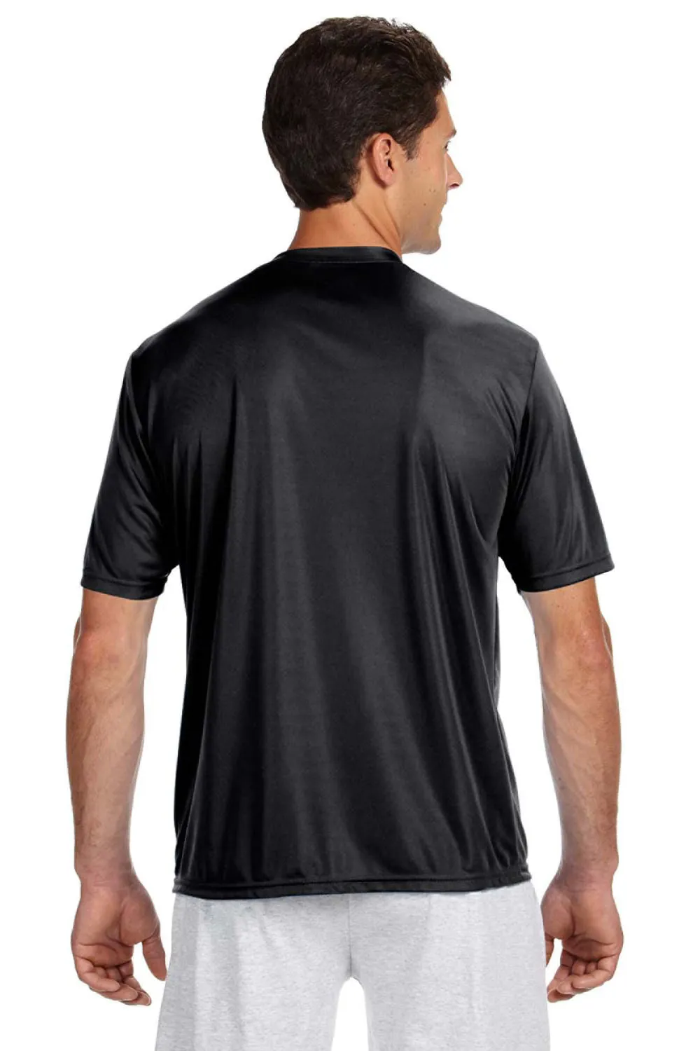 A4 Mens Performance Moisture Wicking Short Sleeve Crewneck T-Shirt - Black