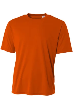 A4 Mens Sprint Performance Moisture Wicking Short Sleeve Crewneck T-Shirt - Athletic Orange