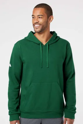 Adidas Mens Fleece Hooded Sweatshirt Hoodie - Collegiate Green - NEW