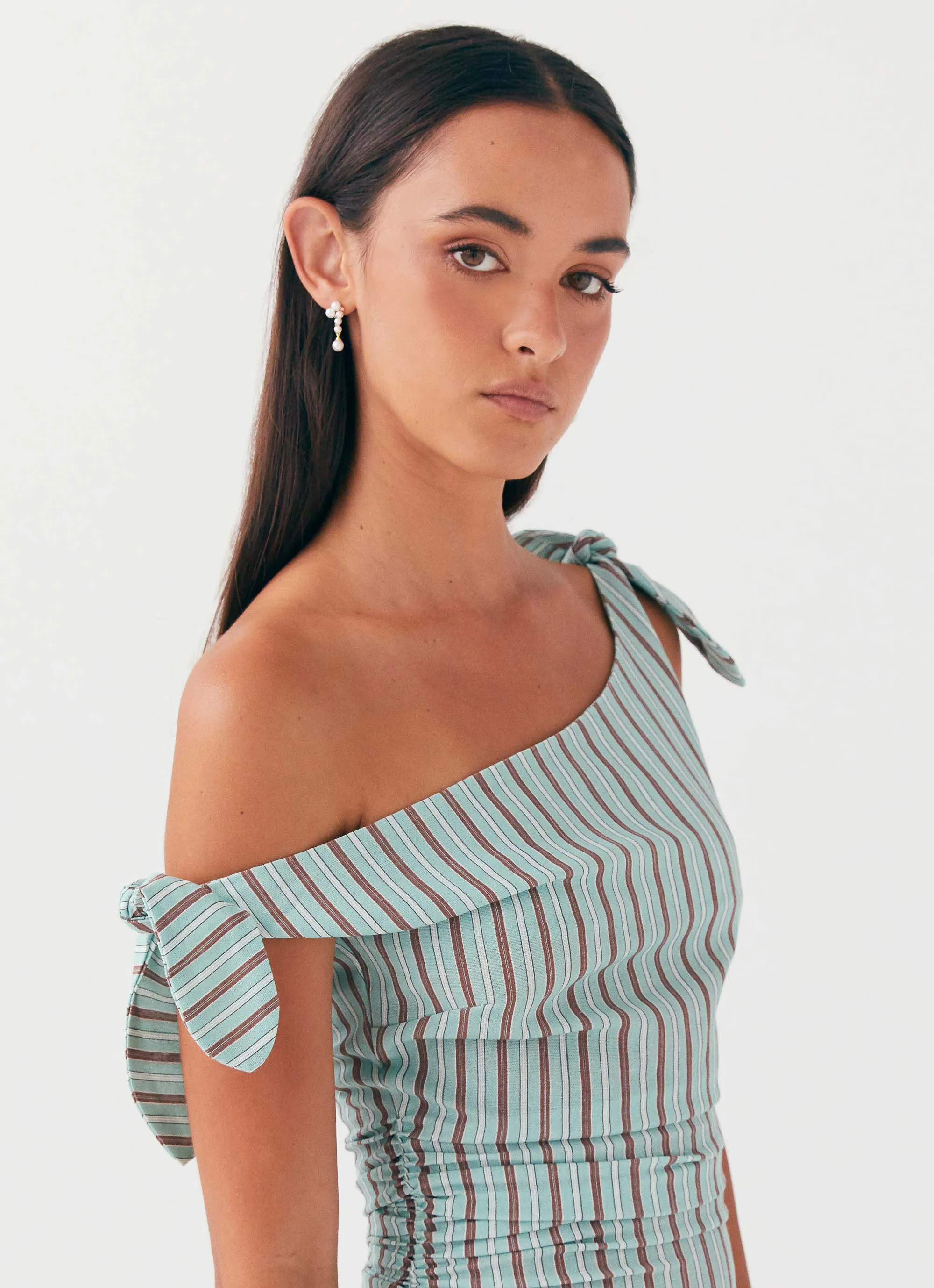 Amazonia Linen Mini Dress - Coastal Stripe