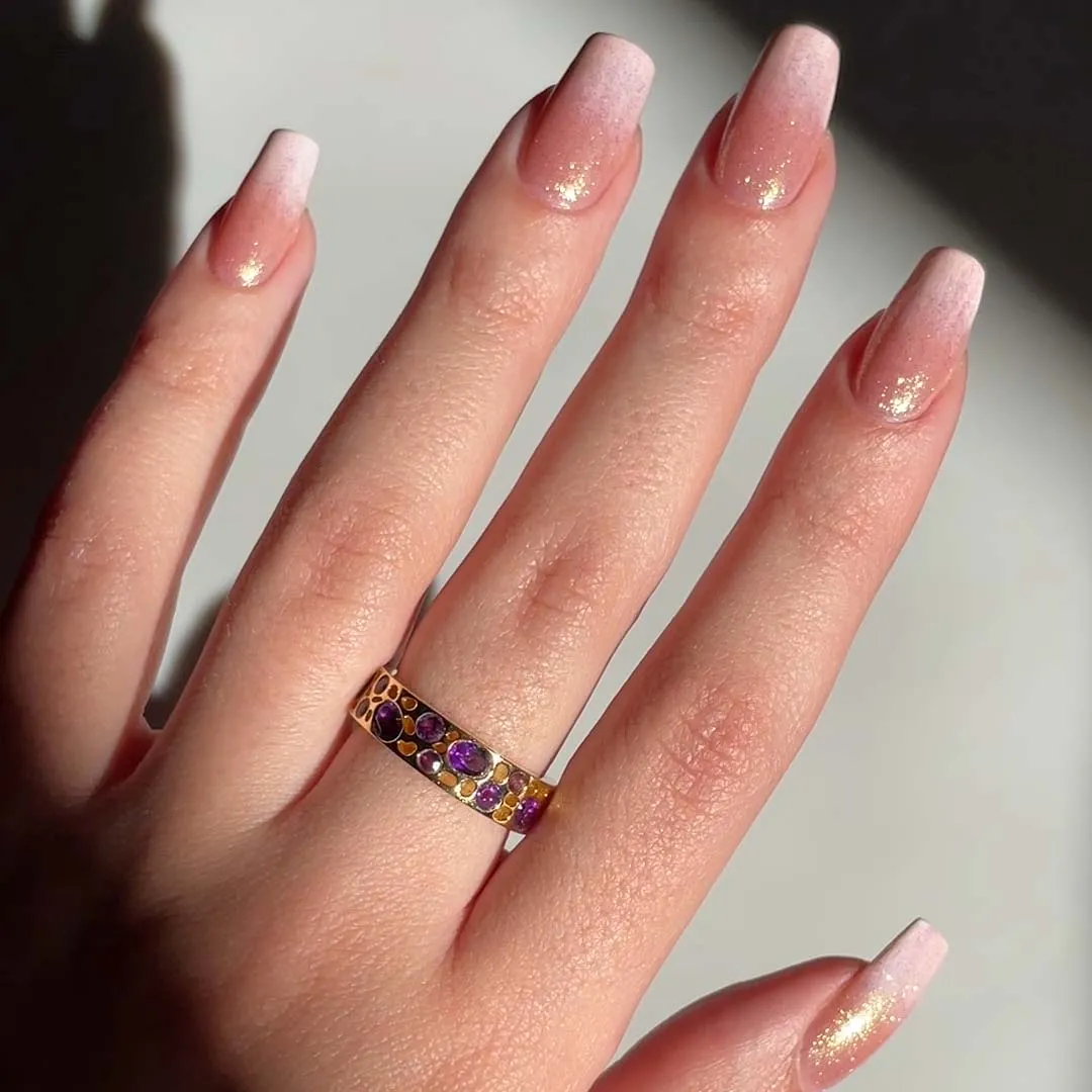 Amethyst Lattice Band Ring