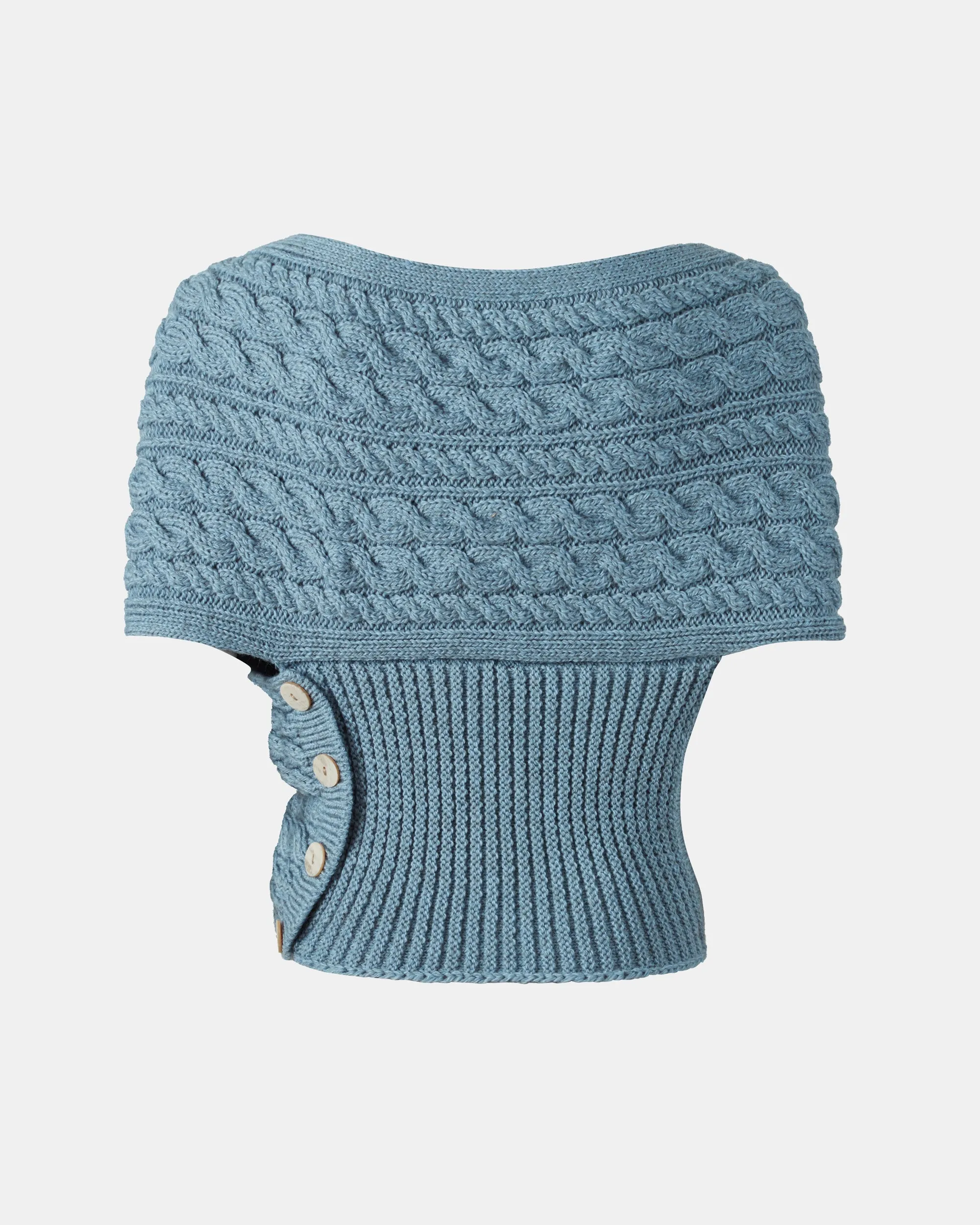 Aran Crossover Wrap | Mist Marl