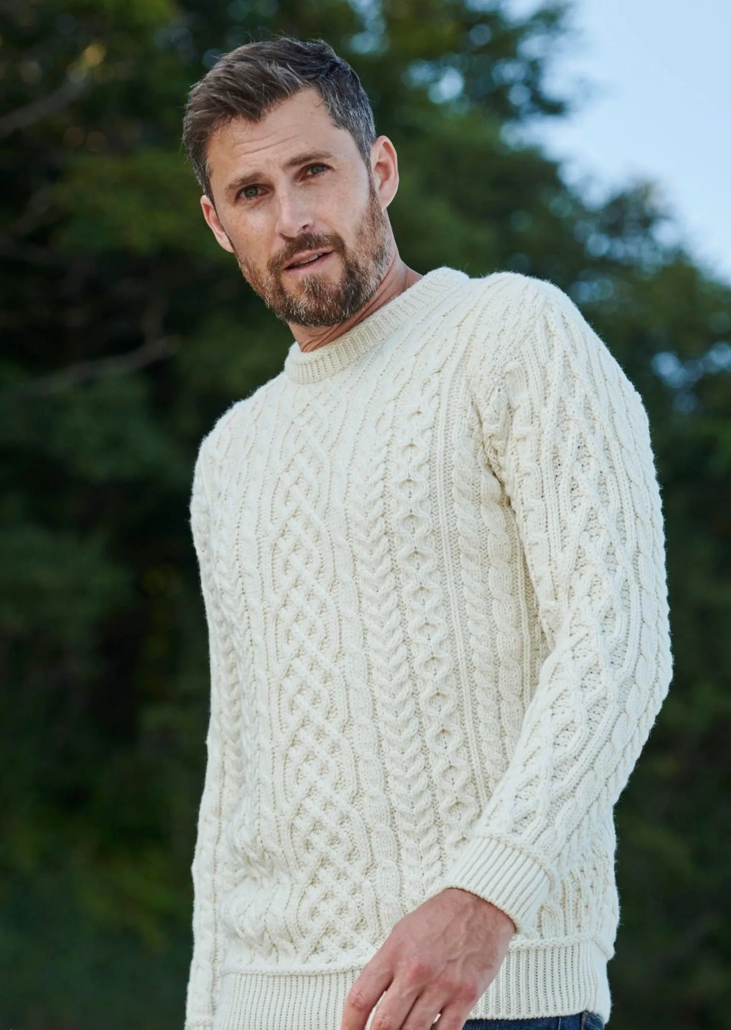 Aran Supersoft Men's Sweater | Natural