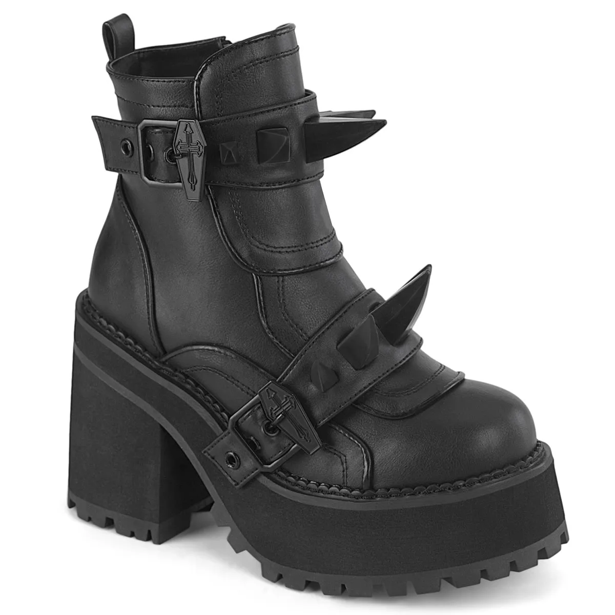 ASSAULT-72 Rubber Spike Gothic Platform Demonia Boot