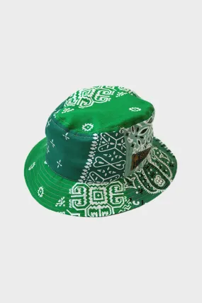 Bandana Patchwork BUCKET Hat (Short Brim) - Green