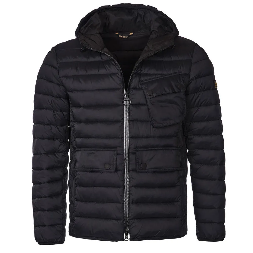 Barbour International Mens Ouston Hooded Slim Quilted Jacket - Black