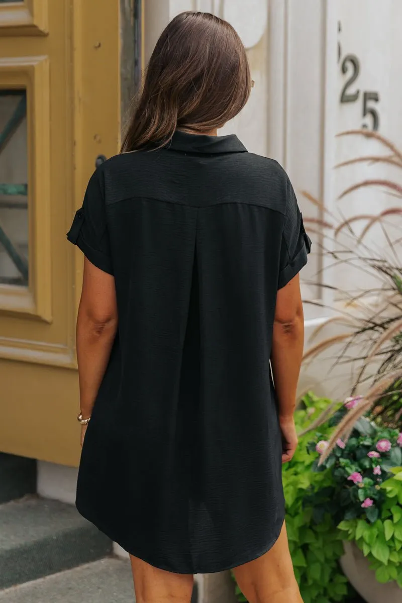 Black Button Down Shirt Dress