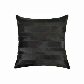 Black Patchwork Cowhide Pillow