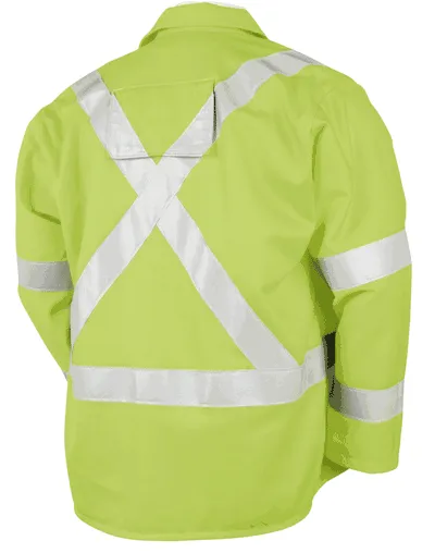 Black Stallion Welding Jacket - FR Lime w/Reflectives JF1012-LM