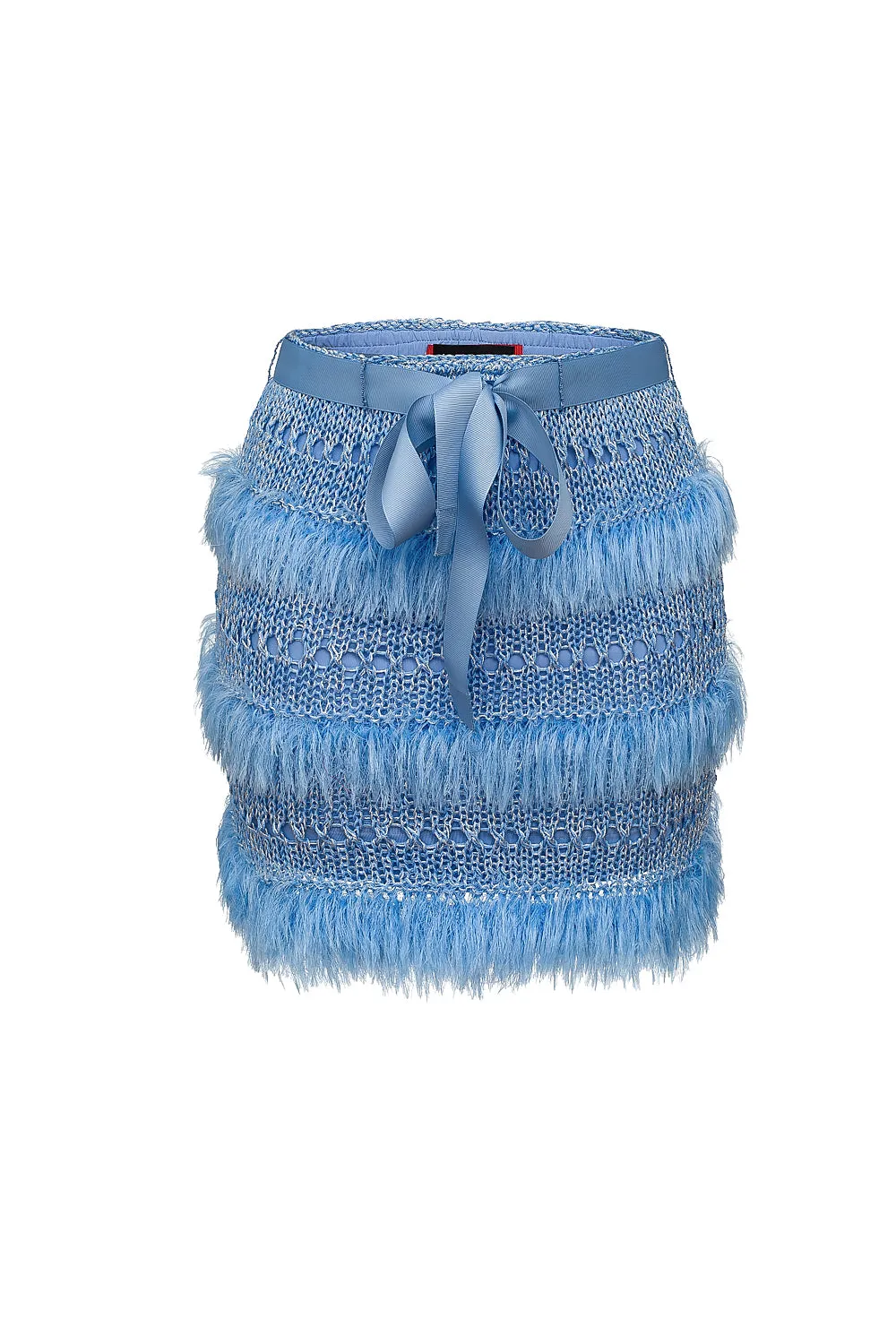 Blue Handmade Knit Skirt