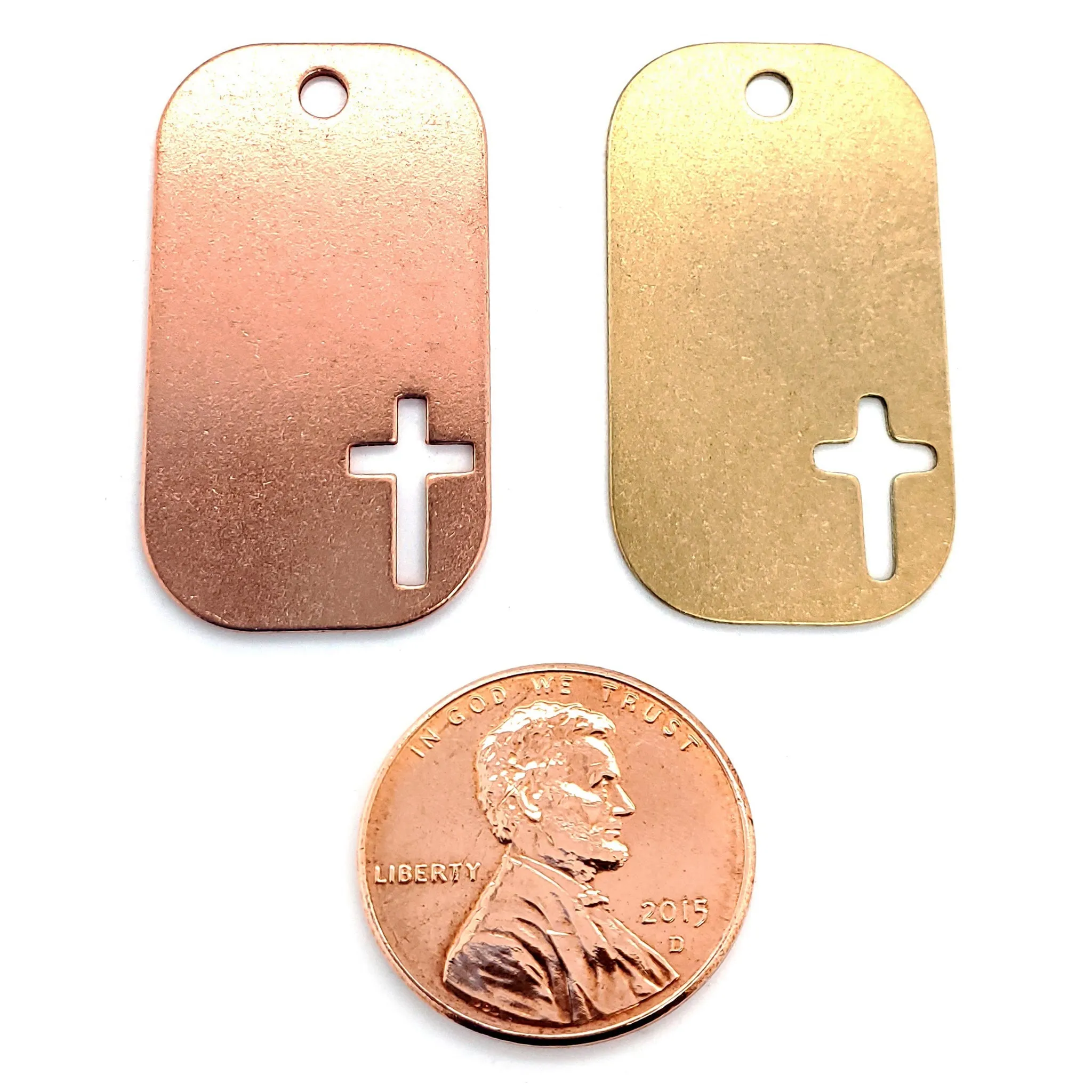 Brass Blank Cross Cutout Dog Tag Pendant / SBB0203