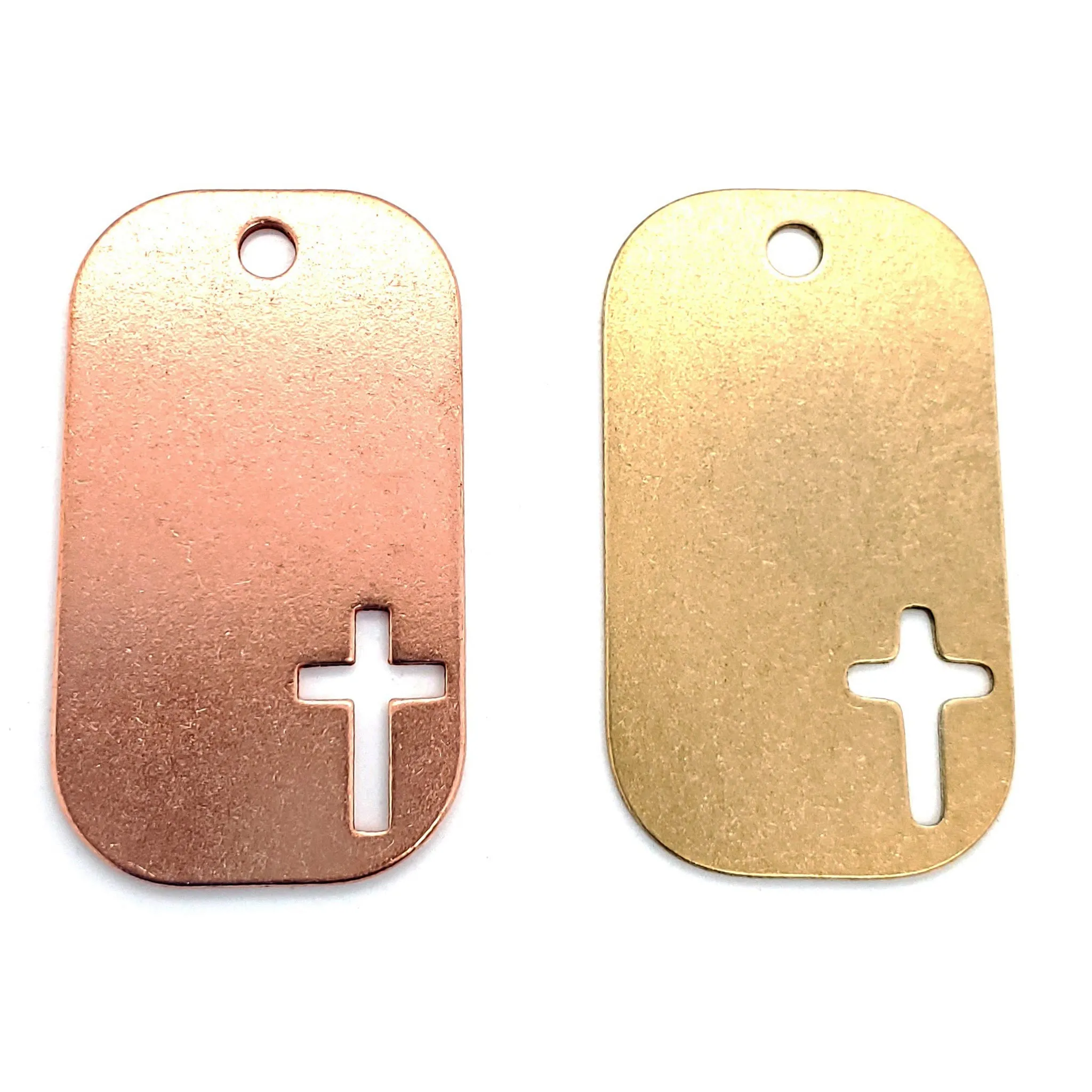 Brass Blank Cross Cutout Dog Tag Pendant / SBB0203