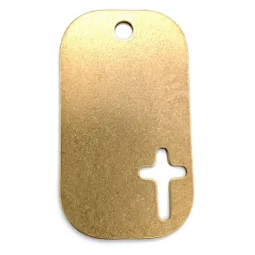 Brass Blank Cross Cutout Dog Tag Pendant / SBB0203