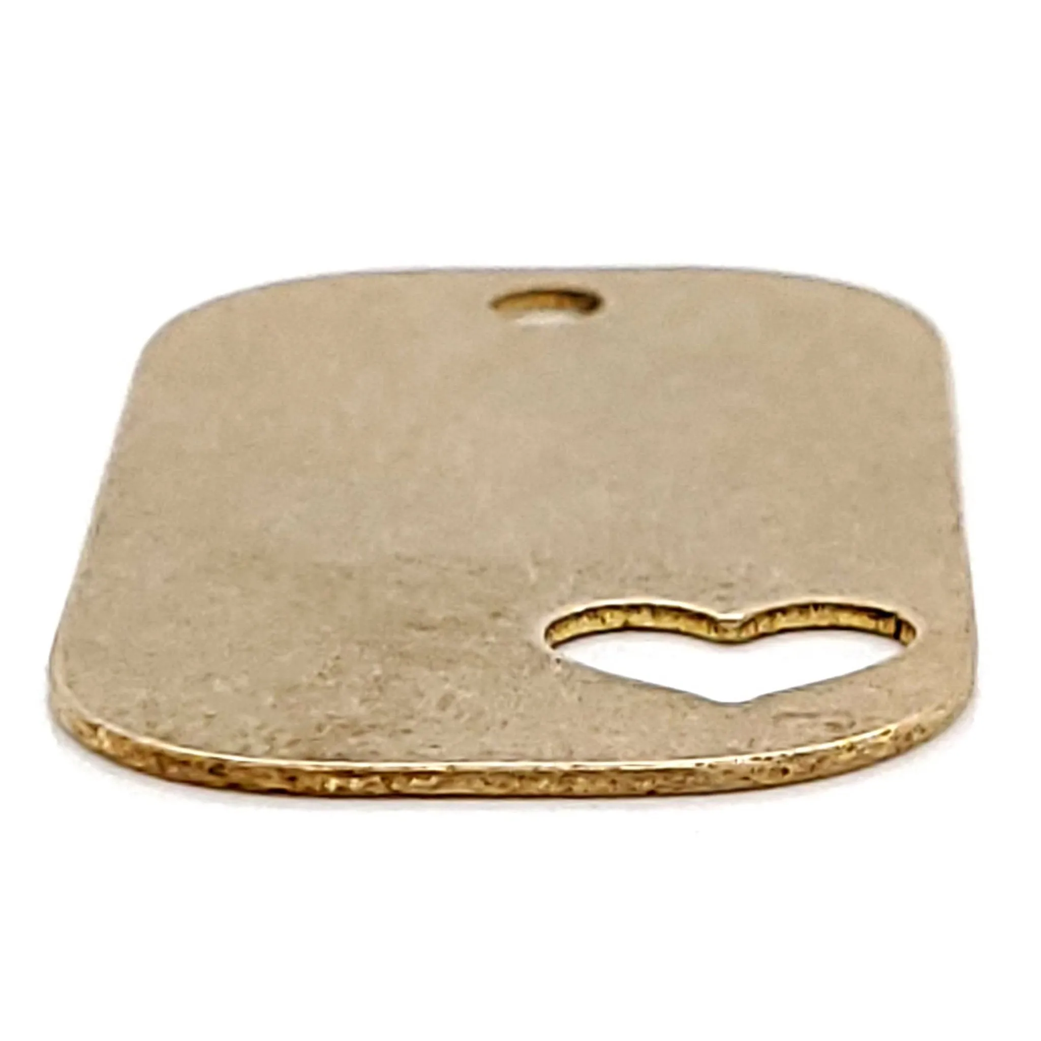 Brass Blank Heart Cutout Dog Tag Pendant / SBB0204