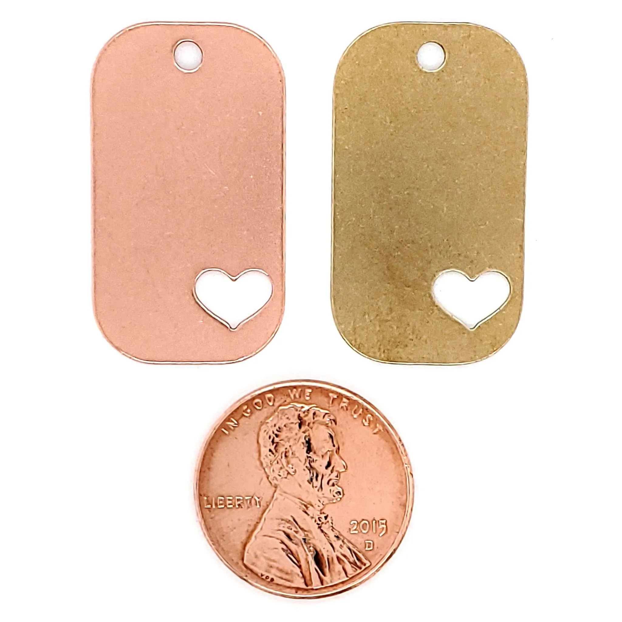 Brass Blank Heart Cutout Dog Tag Pendant / SBB0204