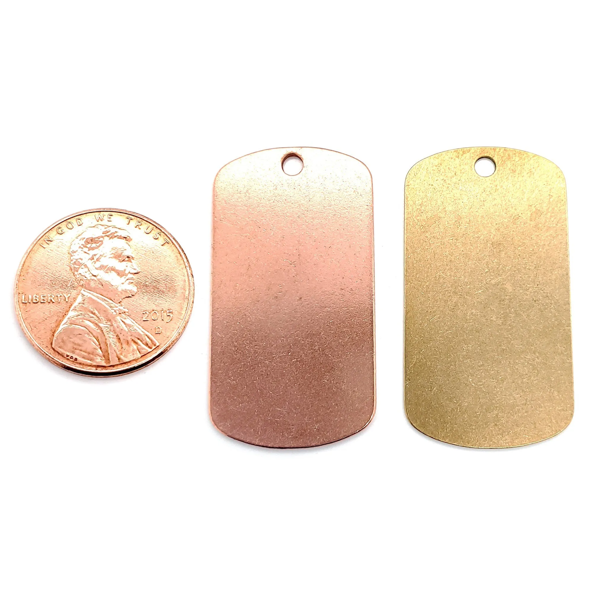 Brass Blank Large Dog Tag Pendant / SBB0201