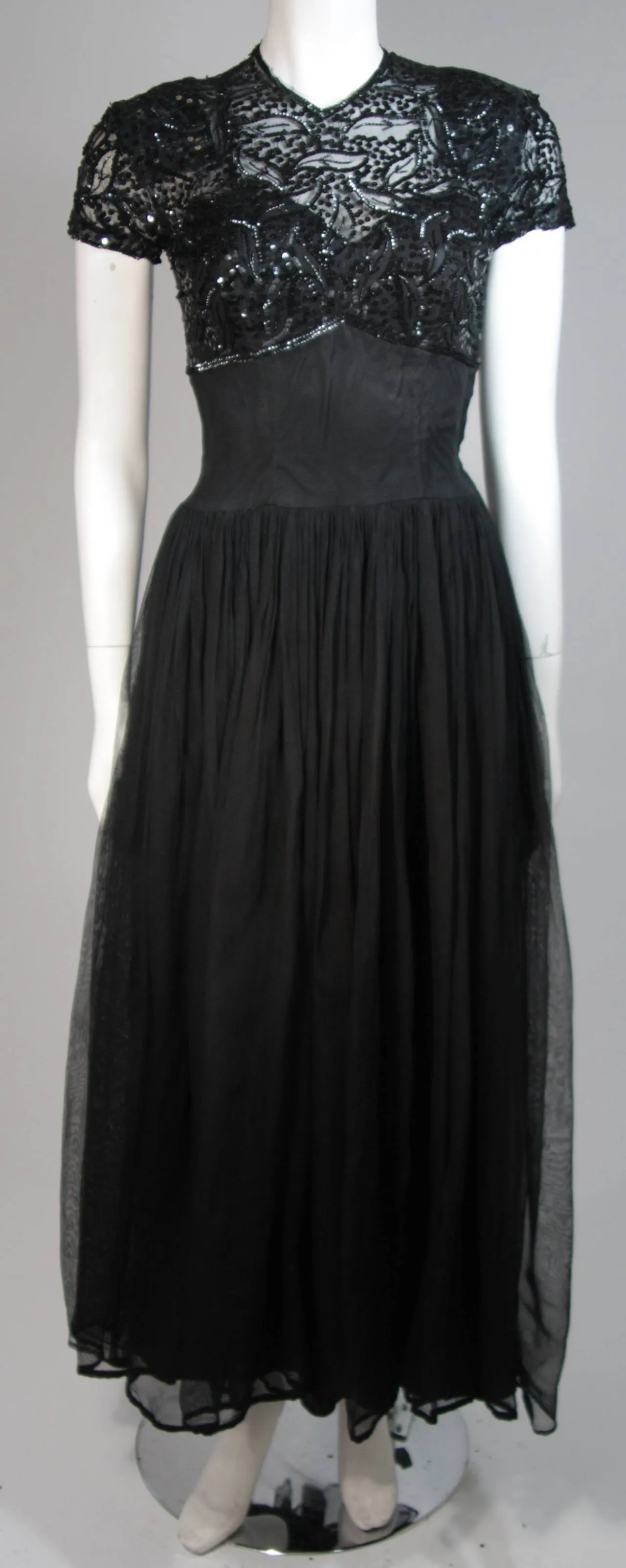 CEIL CHAPMAN Attributed Black Gown Size Small