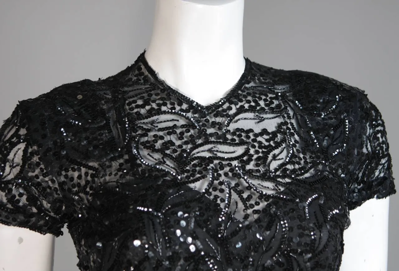 CEIL CHAPMAN Attributed Black Gown Size Small