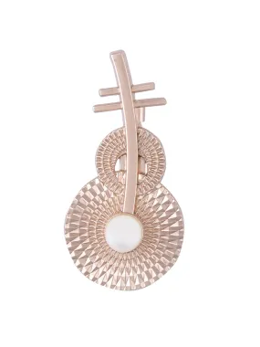 Charming Guitar Styled Fashionable Pearl Brooch