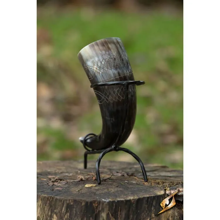 Chieftain Drinking Horn With Stand