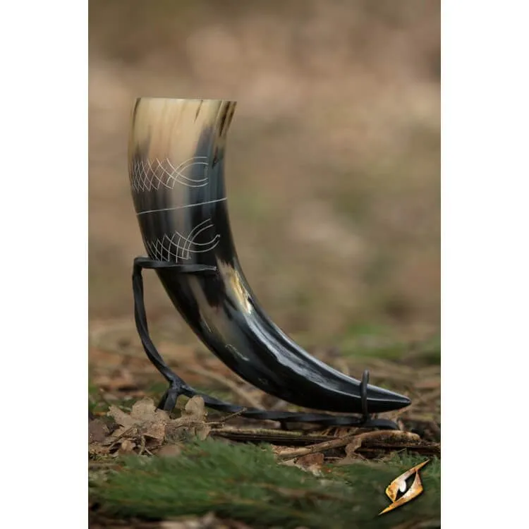 Chieftain Drinking Horn With Stand