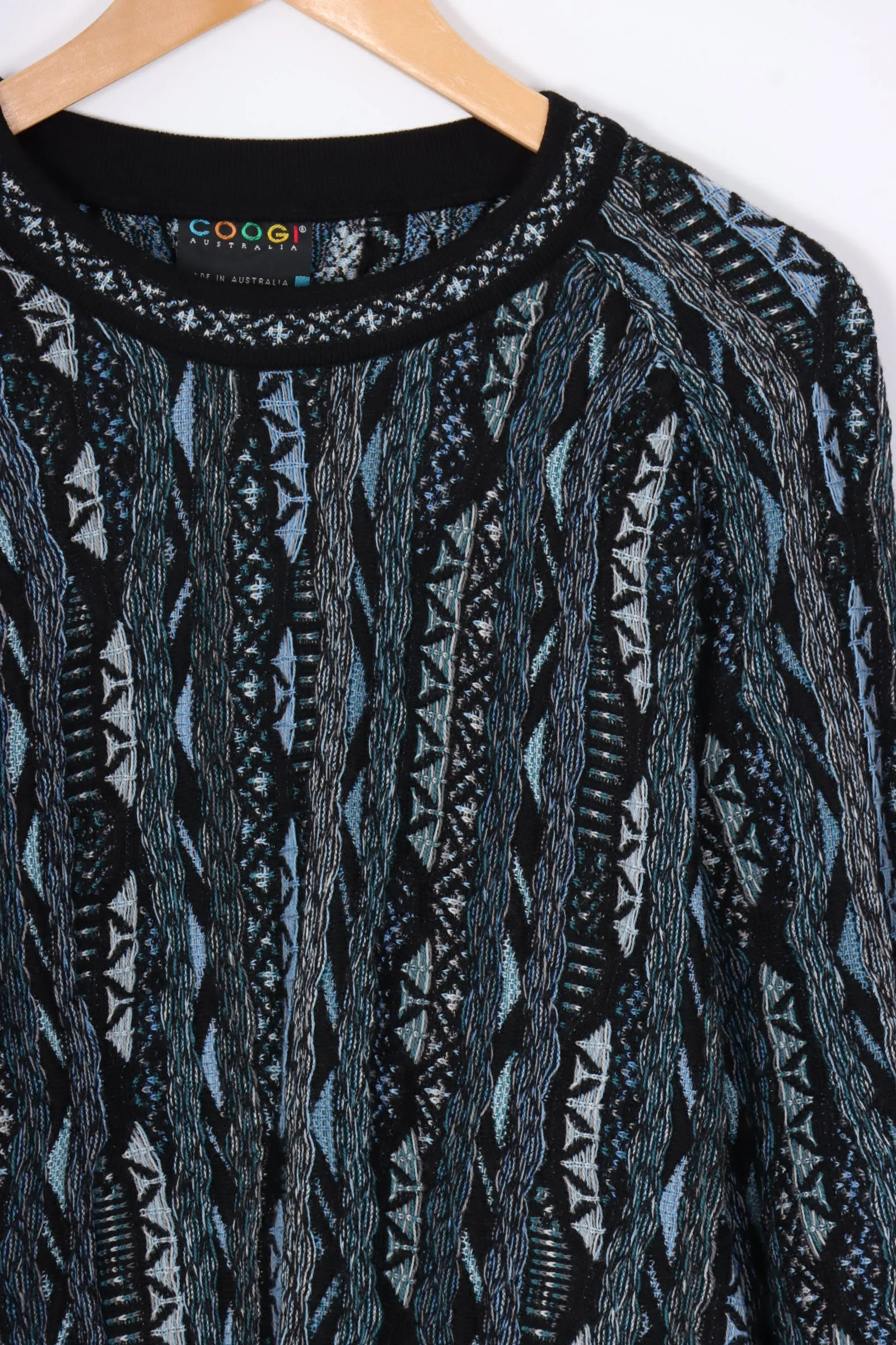 COOGI Black & Blue Tones 3D AUS Made Sweater Knit (XL-XXL)