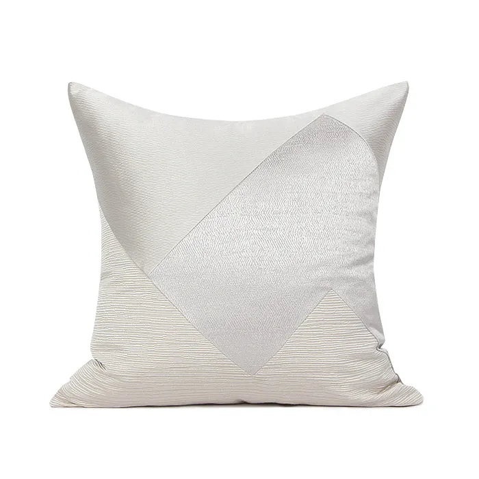 Cream and White Satin Throw Cushion