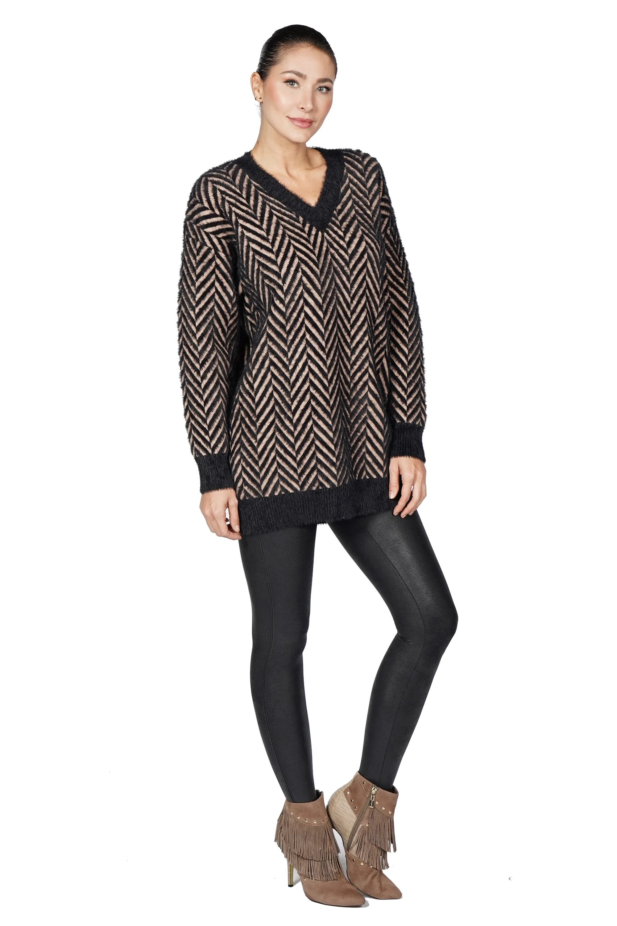 Danny V Neck Tunic Sweater