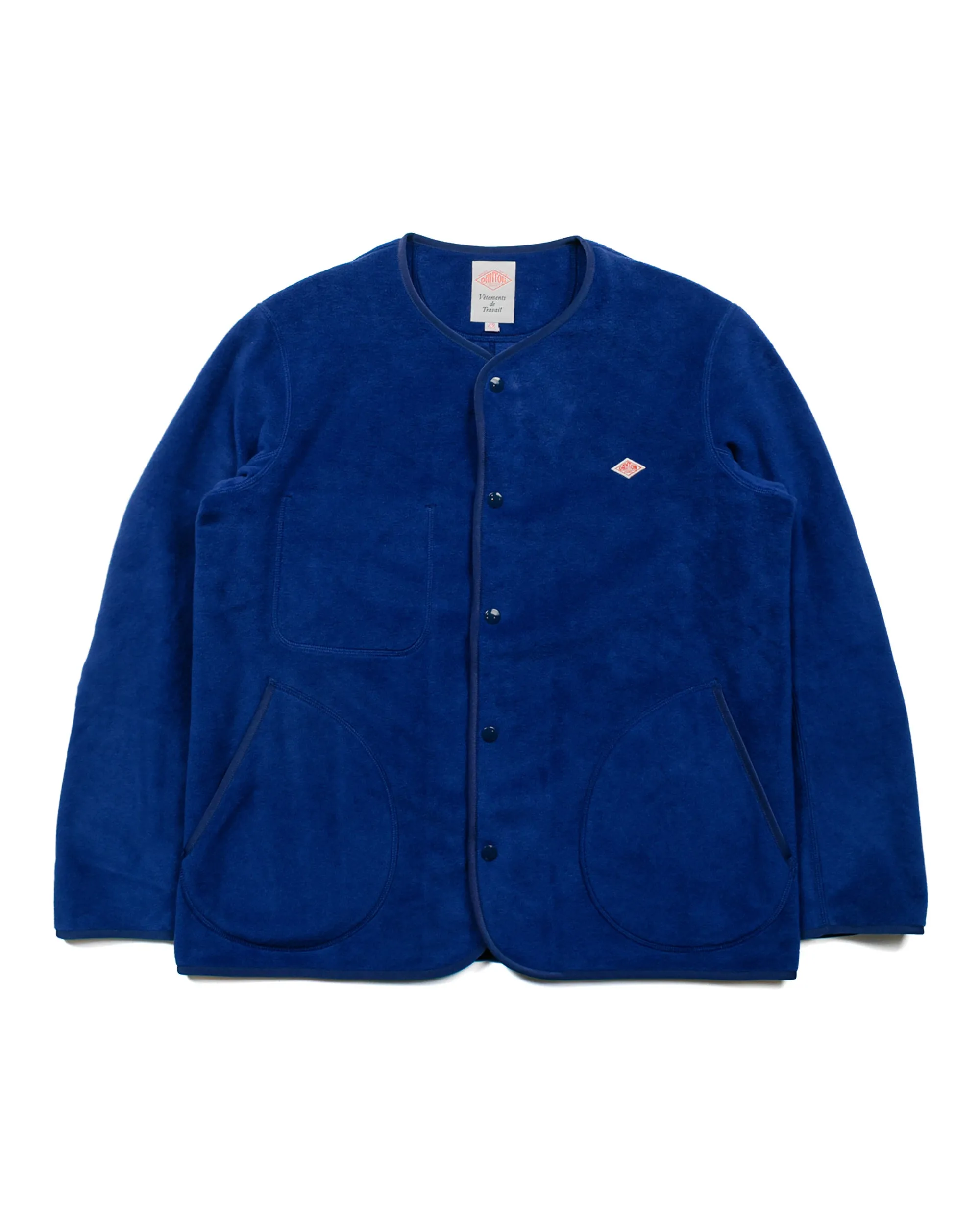 Danton Fleece Collarless Jacket Blue