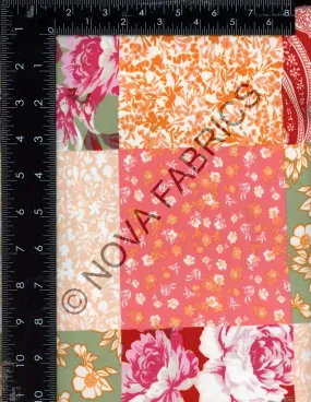 FLORAL PATCHWORK ON DBP / DTY BRUSHED [NFP210812B-009]