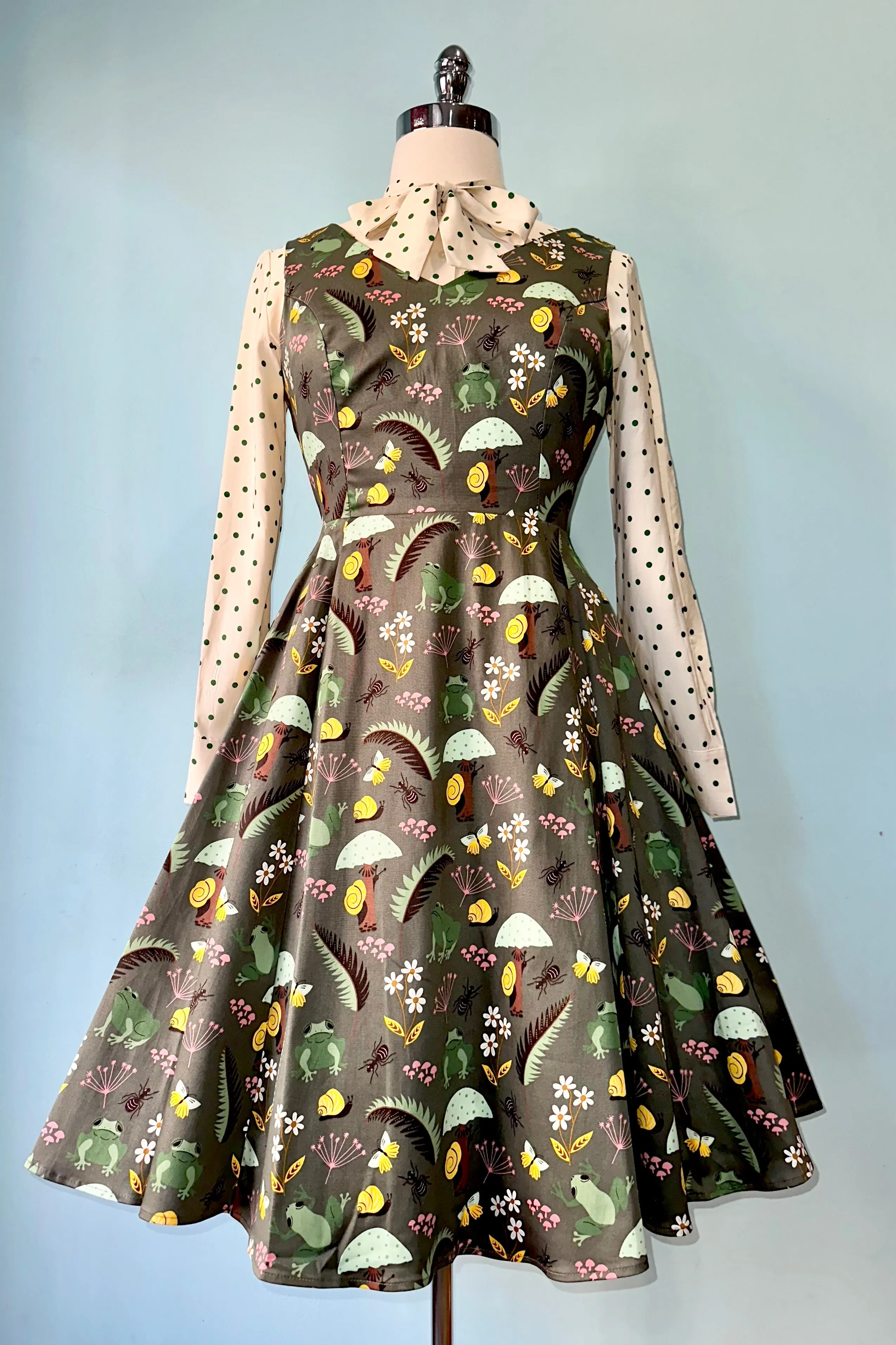 Frogs V-Neck Dress by Eva Rose