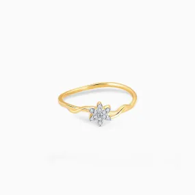 Gold Blooming Jasmine Diamond Ring