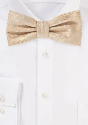 Golden Champagne Proper Paisley Bowtie