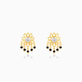 Golden Floral Flourish Mangalsutra Earrings