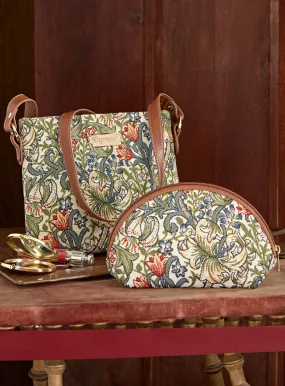 Golden Lily Tapestry Bag Set