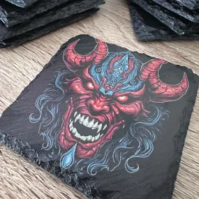 Gothic Tattoo Slate Coasters - Satan