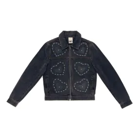 Hearts Patch Denim Jacket 'Black Wash'