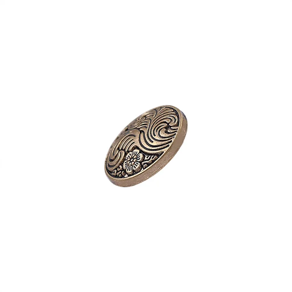 Indo-Western Style Antique Floral Motif Surface Finish Metal Buttons