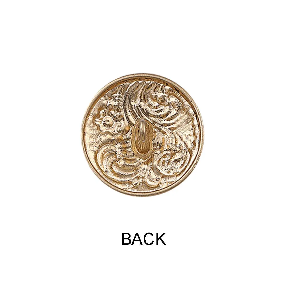 Indo-Western Style Antique Floral Motif Surface Finish Metal Buttons