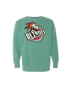 Ink Detroit 90s Players Crewneck Sweatshirt - Pigment dyed Teal