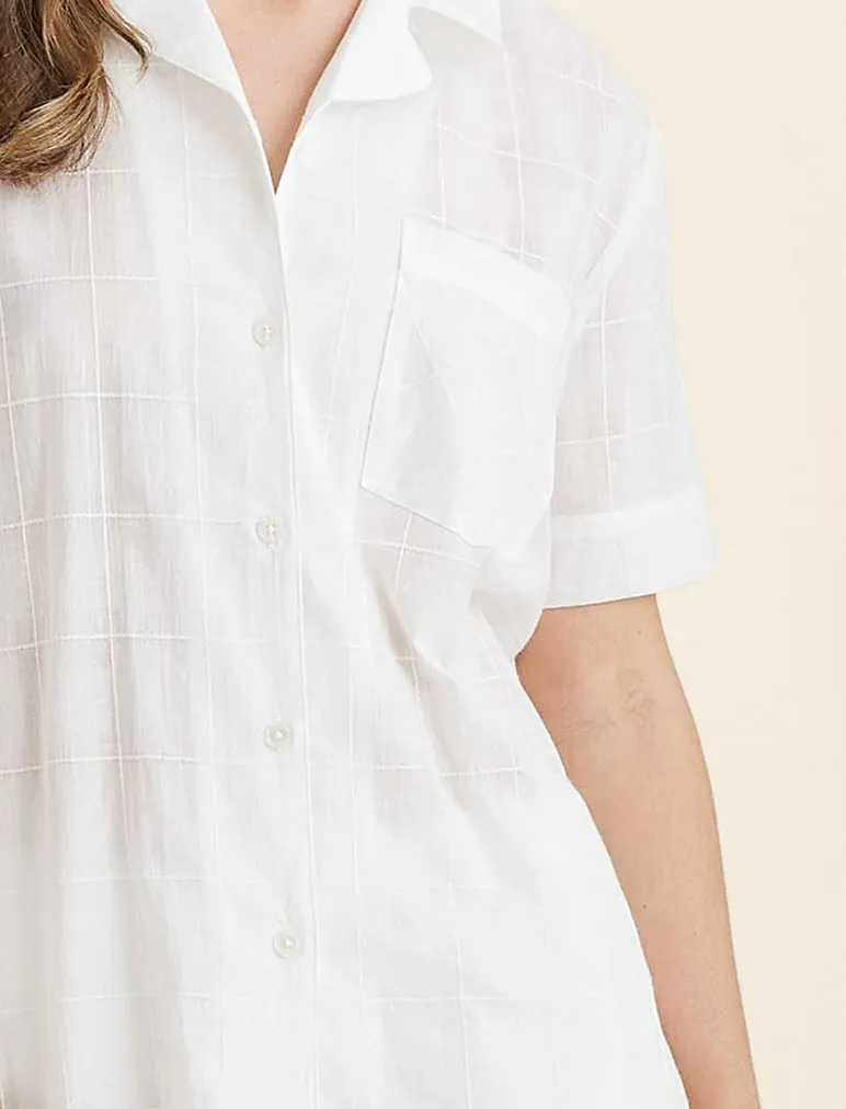 Ivy Organic Cotton Frill Short Sleeve PJ Shirt