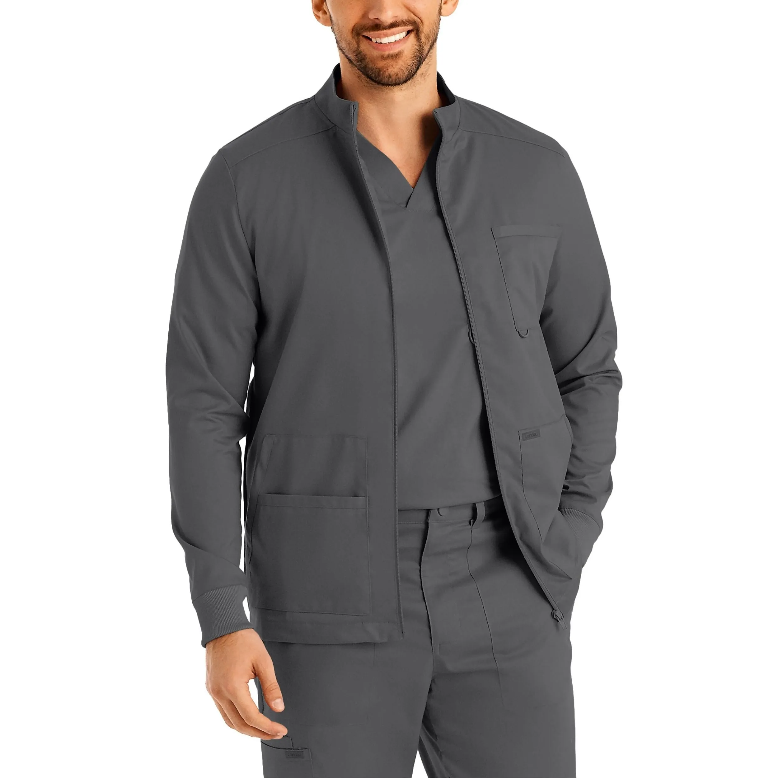 Landau ProFlex Mens 4-Pocket Scrub Jacket