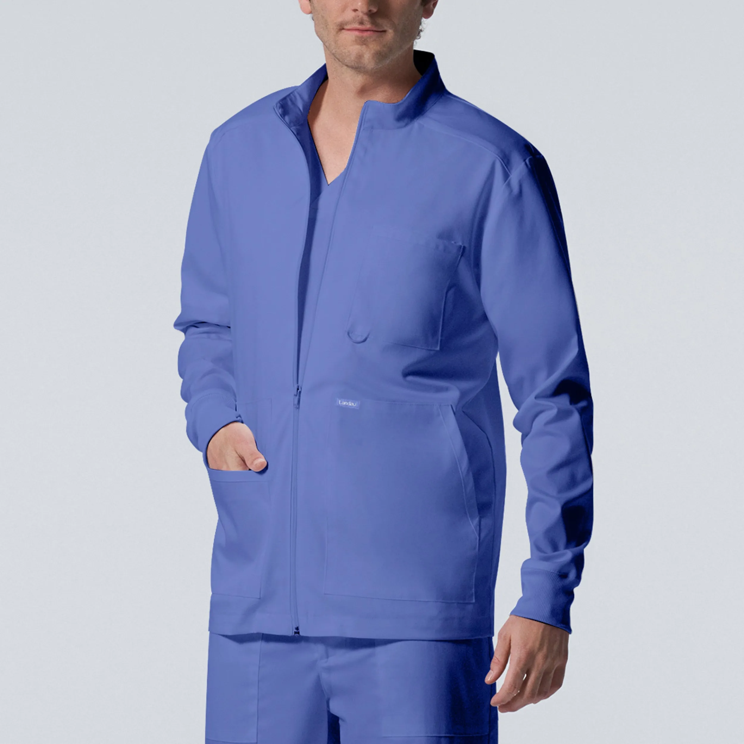 Landau ProFlex Mens 4-Pocket Scrub Jacket