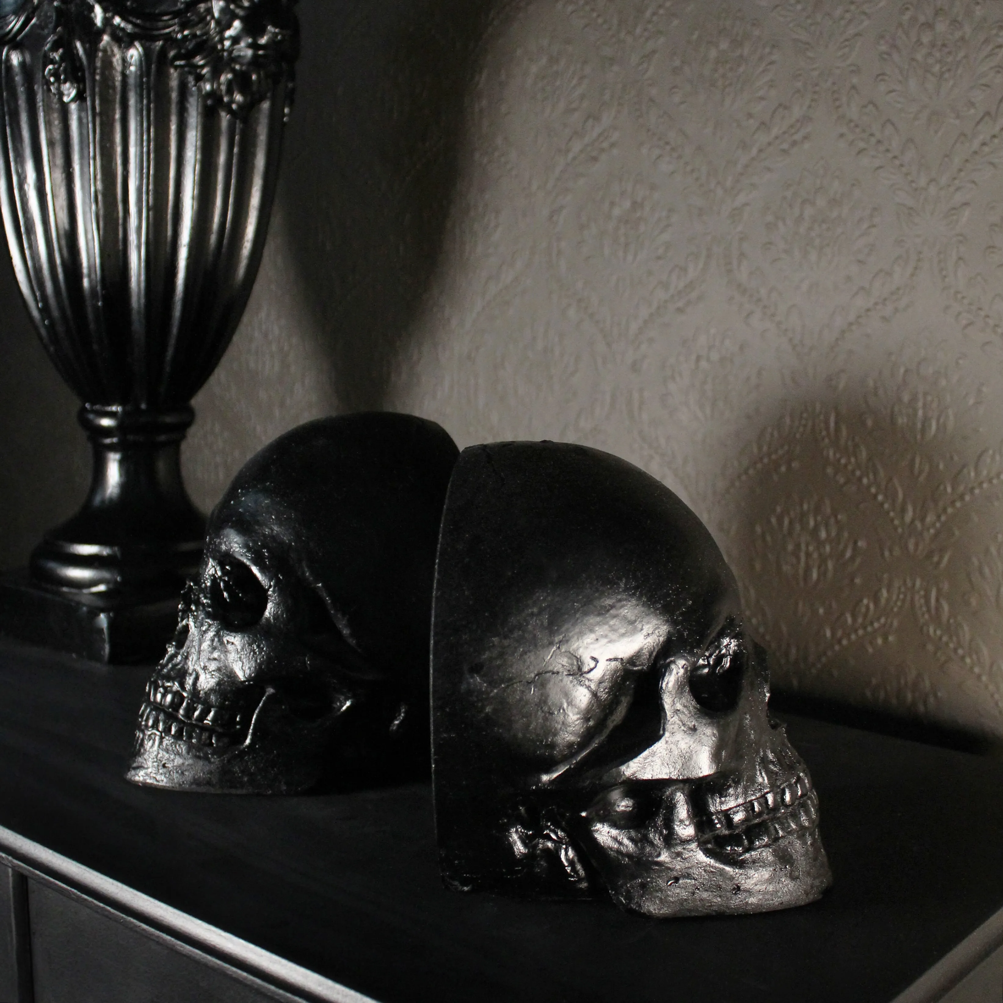 Life Size Human Skull Bookends