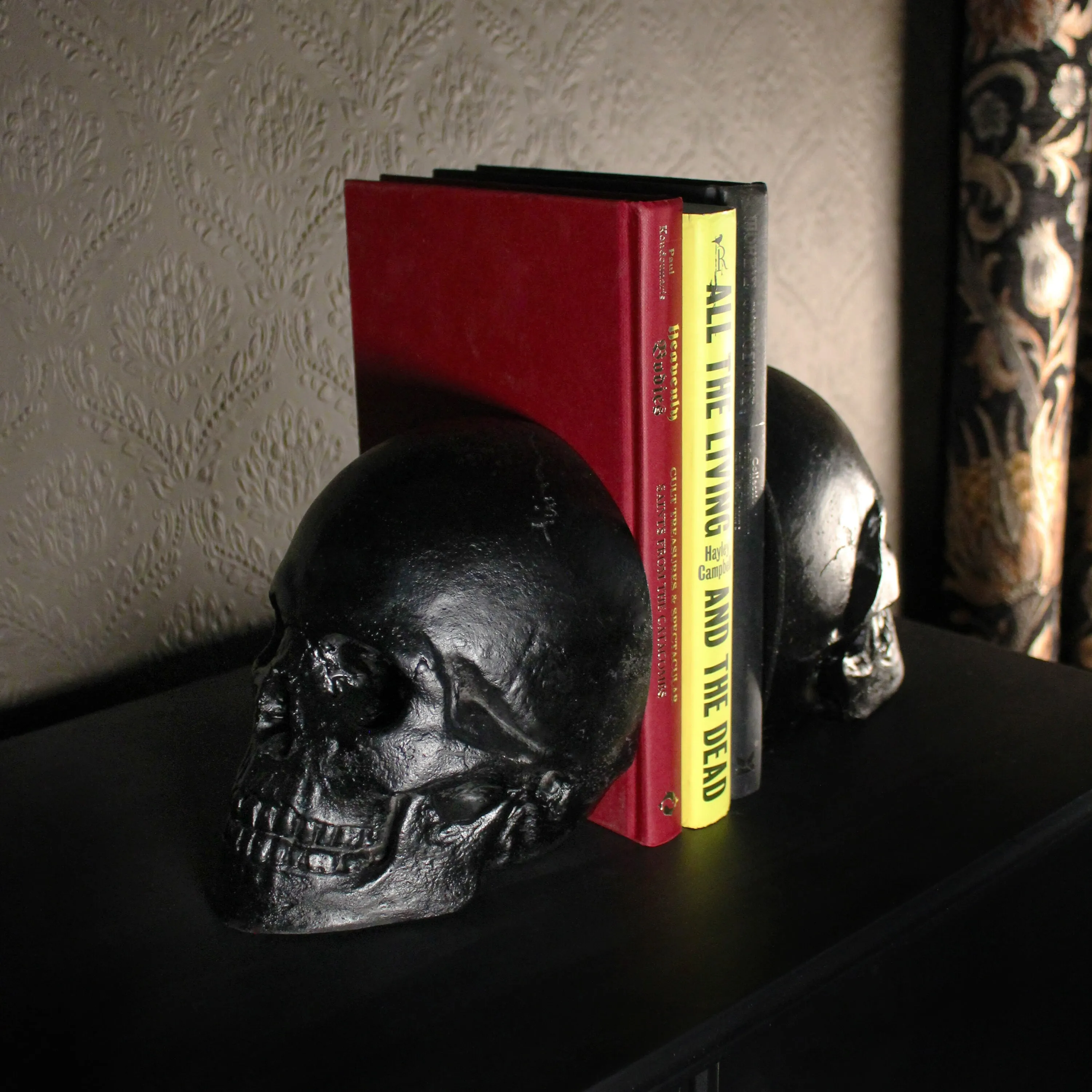 Life Size Human Skull Bookends