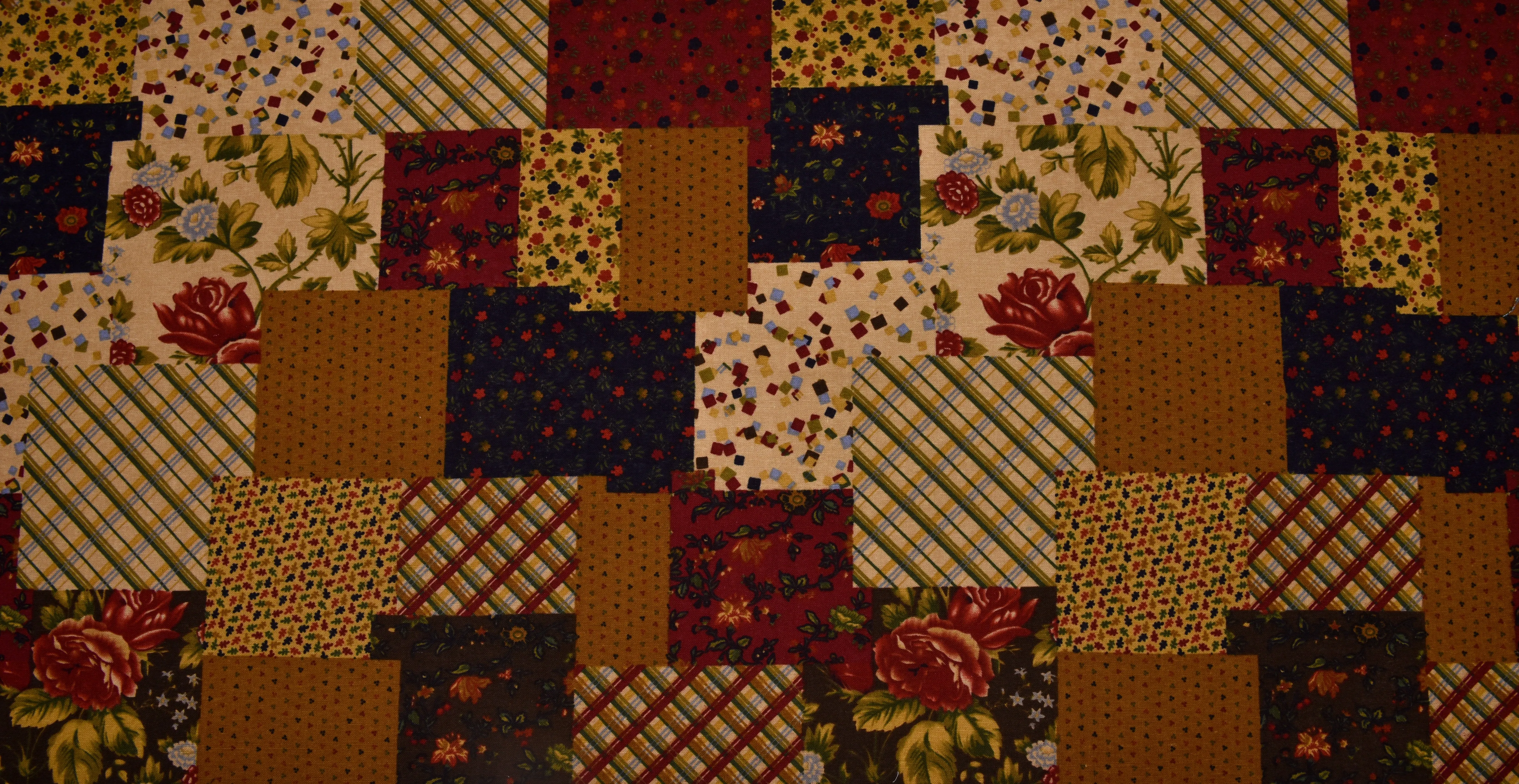 Linen Cotton Blend  Patchwork Print - Design - 15