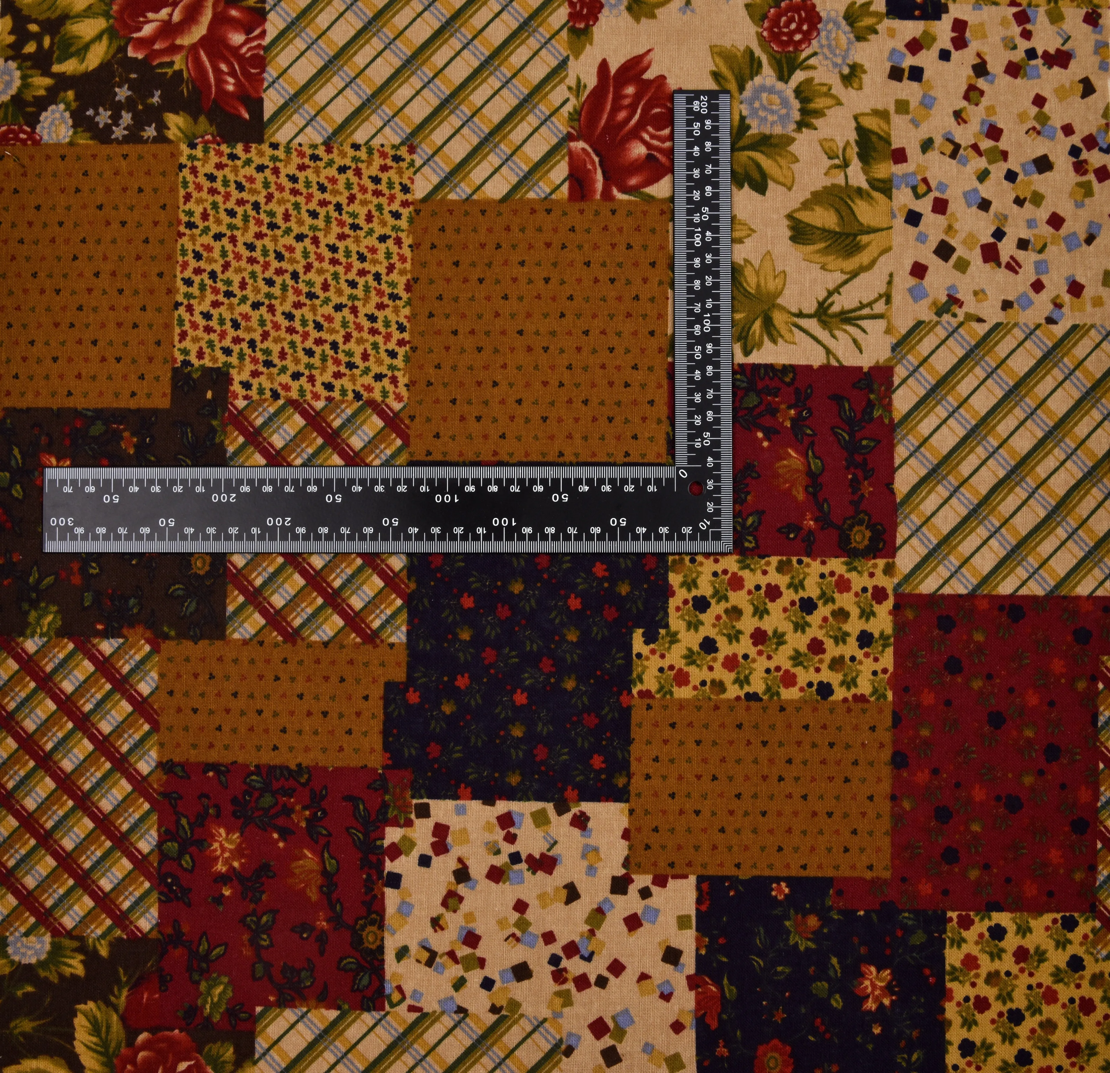 Linen Cotton Blend  Patchwork Print - Design - 15