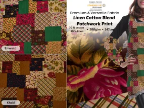 Linen Cotton Blend  Patchwork Print - Design - 15